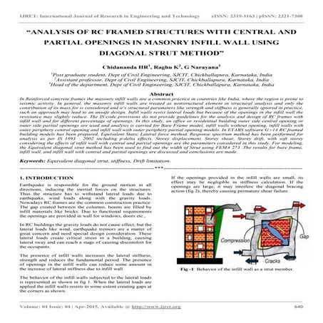 Analysis of rc framed structures with central and partial openings in masonry...