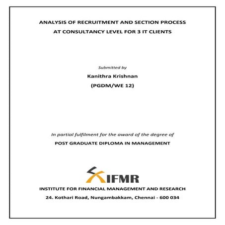 Analysis of recruitment and selection process