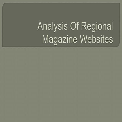 Analysis of regional magazine websites