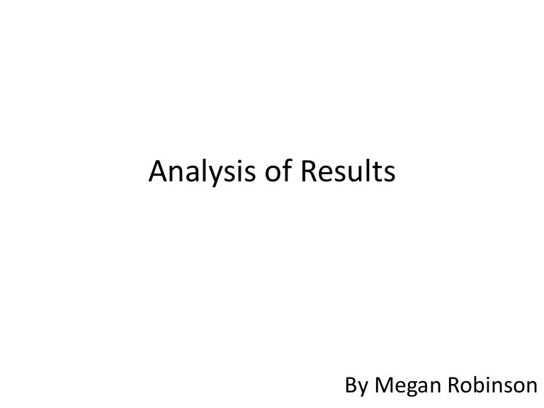 Analysis of results