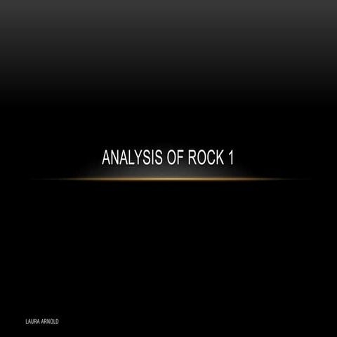 Analysis of rock