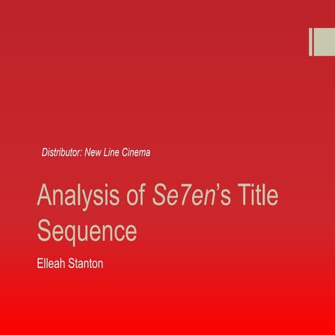 Analysis of Se7en’s Title Sequence