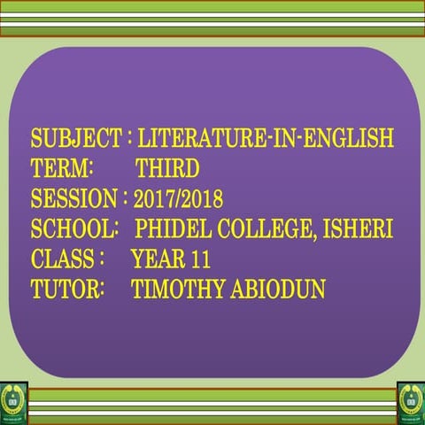 Summary and Analysis of she stoops to conquer By Oliver Goldsmith