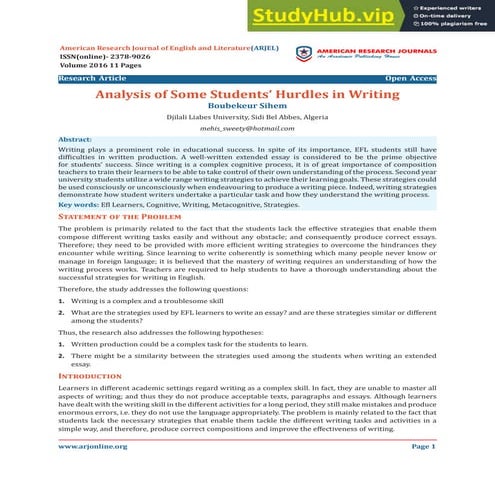 An Analysis Of Undergraduate Saudi EFL Female Students Errors In ...