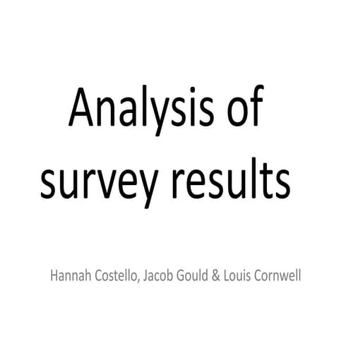 Analysis of Survey Results
