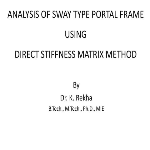 Analysis of sway type portal frame using direct stiffness method