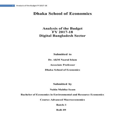 Analysis of the budget Digital Bangladesh