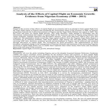 Analysis of the effects of capital flight on economic growth evidence ...
