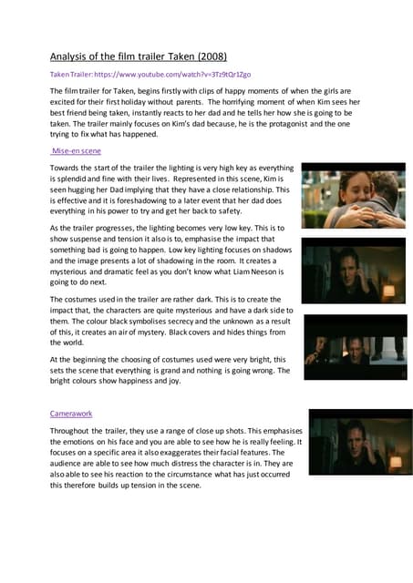 Analysis of the film trailer taken DOCX Video Production Content Analysis of the film trailer taken DOCX Video Production Content