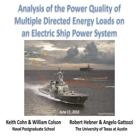 Analysis of the power quality impact of multiple directed energy loads on an ...