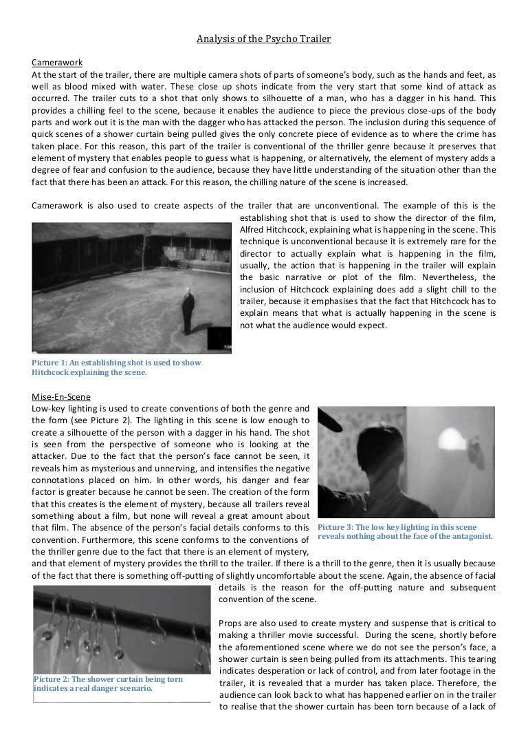 Analysis of the Psycho trailer