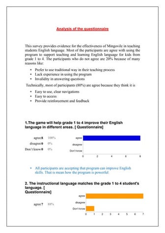 Analysis of the questionnaire 1