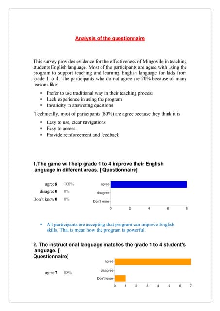 Analysis of the questionnaire 1