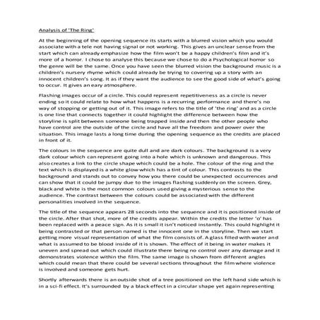 Analysis of the ring