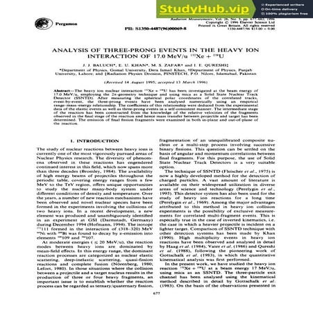 Analysis Of Three-Prong Events In The Heavy Ion Interaction Of 17.0 MeV U 132...