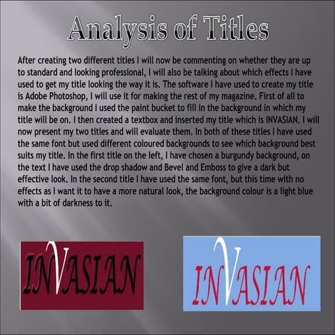 Analysis of titles | PPT