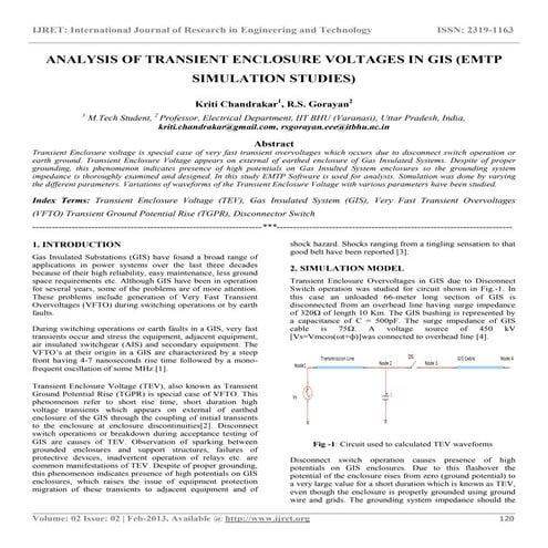 Analysis of transient enclosure voltages in gis (emtp simulation studies)
