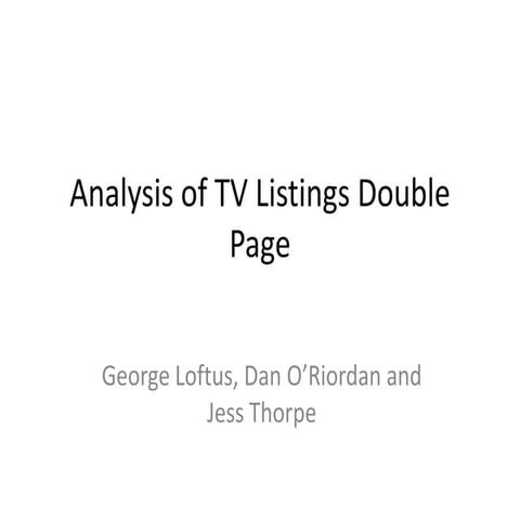 Analysis of tv listings double page