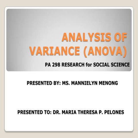 Analysis of variance(menong)