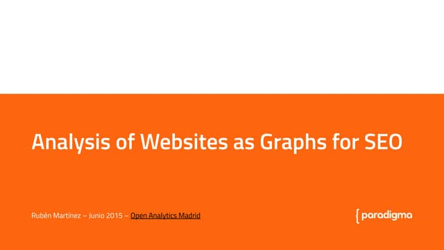 Analysis of websites as graphs for SEO