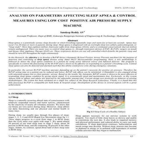 Analysis on parameters affecting sleep apnea & control measures using low cos...