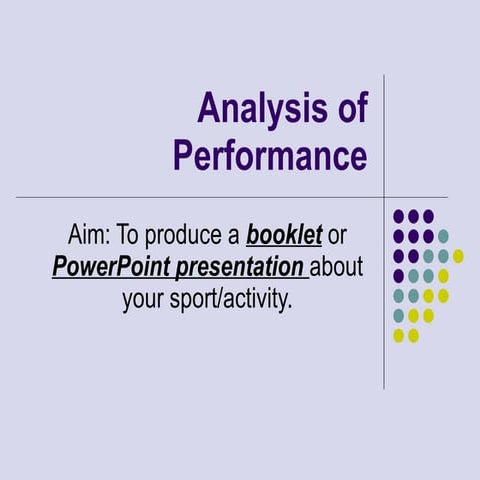 Analysis of Performance