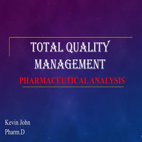 Total Quality Management (pharmaceutical analysis)