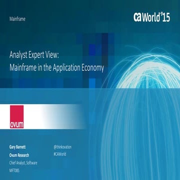 Analyst Expert View: Mainframe in the Application Economy