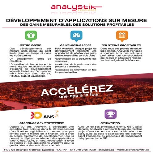 Analystik - Accélérez une app à la fois