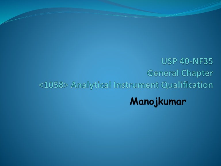 Analytical instrument qualification