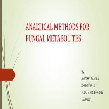 Analytical methods for fungal metabolites