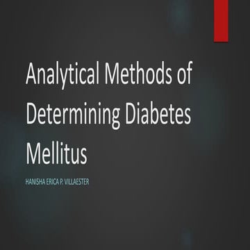 Analytical methods of determining diabetes mellitus