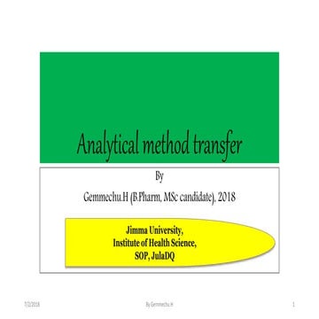 Analytical method transfer