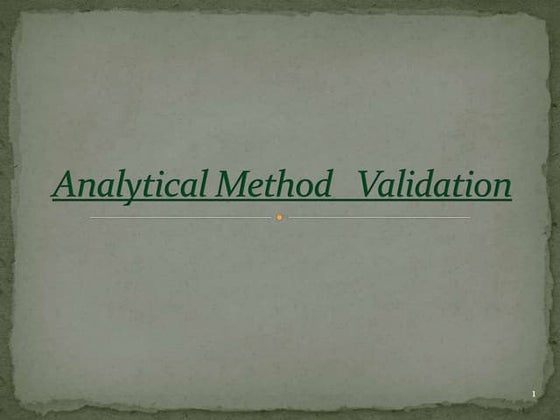 VALIDATION OF ANALYTICAL PROCEDURES Q2(R2) | PPTX | Chemistry | Science