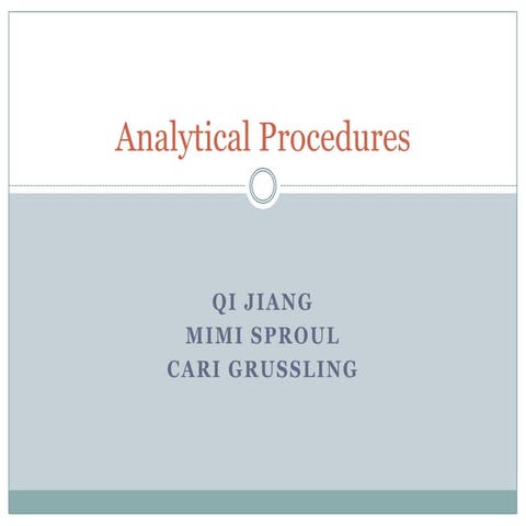 Analytical procedures presentation