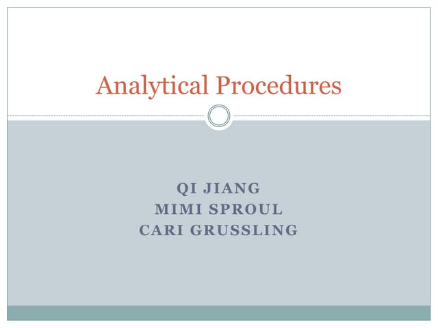 Analytical procedures presentation