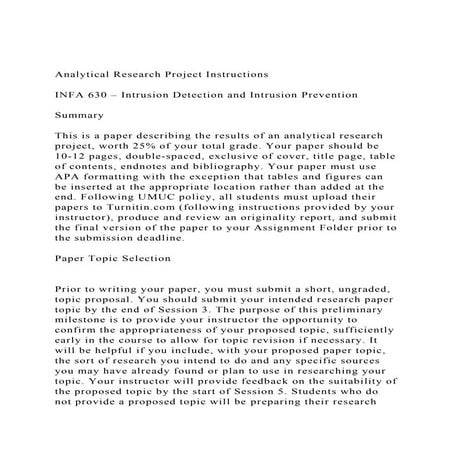 Analytical Research Project InstructionsINFA 630 – Intrusion.docx