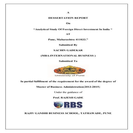 Analytical study of foreign direct investment in india | DOCX