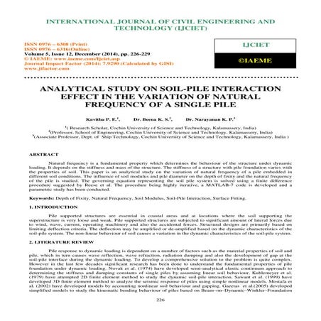 Analytical study on soil pile interaction effect in the variation of natural ...