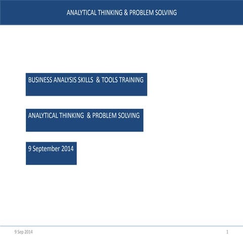 Analytical thinking & problem solving | PPTX
