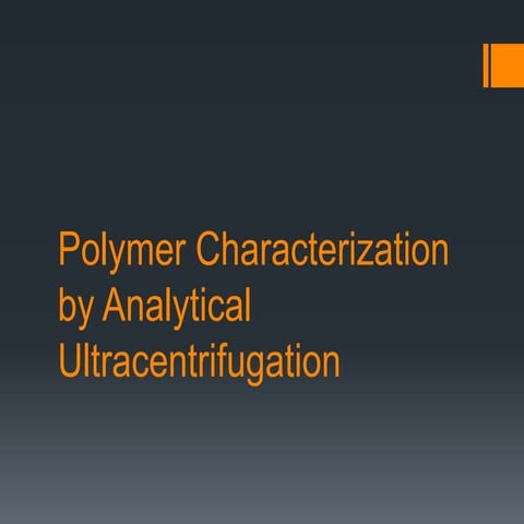Analytical ultracentrifugation (a)