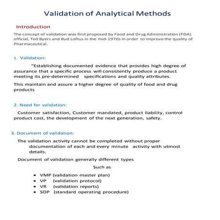 Analytical validation 
