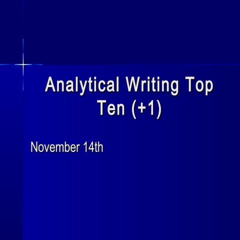 Analytical Writing Top Ten