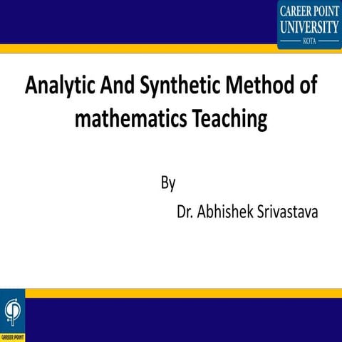 Analytic and synthetic method of mathematics teaching