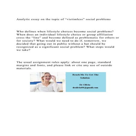 Analytic essay on the topic of victimless” social problems.docx