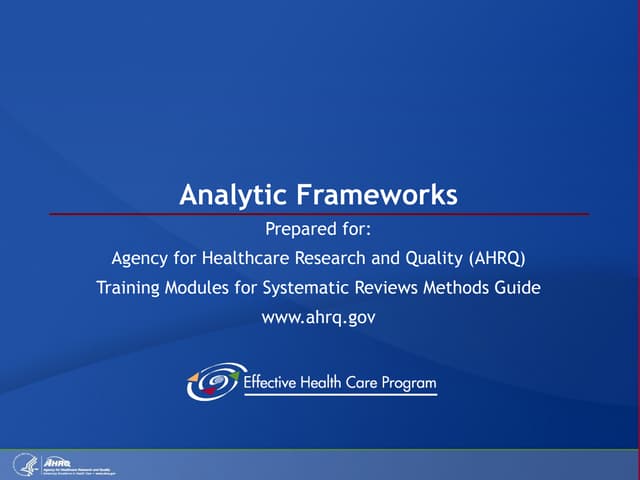 Analytic Frameworks