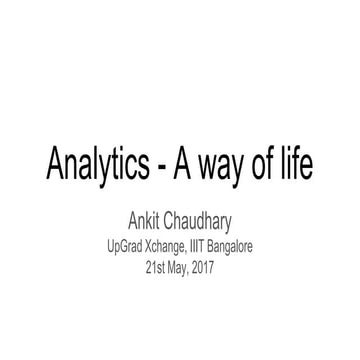Analytics   a way of life