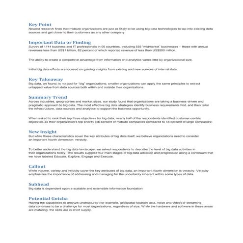 Highlights of IBM Analytics Research Report