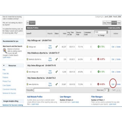 Analytics Site Search