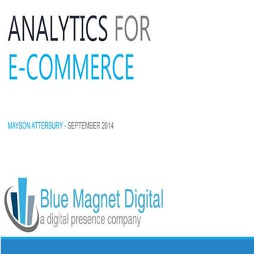 eAnalytics for eCommerce - The Essentials